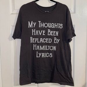 Teepublic My Thoughts Have Been Replaced By Hamilton Lyrics Grey Slouchy T-Shirt